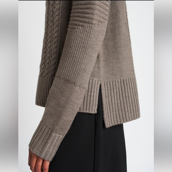 Kit & Ace CABLEKNIT MERINO TURTLENECK SWEATER - Heather Black - Picture 4 of 14